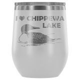 Wine Tumbler, 12-Ounce, Stainless Vacuum, Chippewa Lake Loon