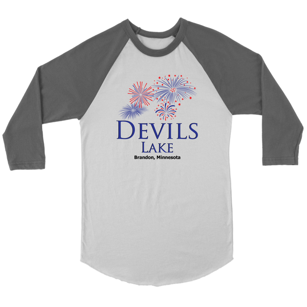 UNISEX Raglan Shirt, Devils Lake, Fireworks