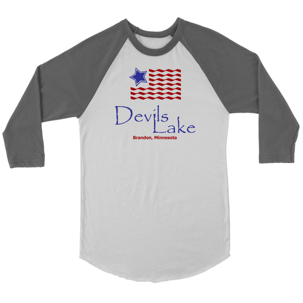 UNISEX Raglan Shirt, Devils Lake, Flag
