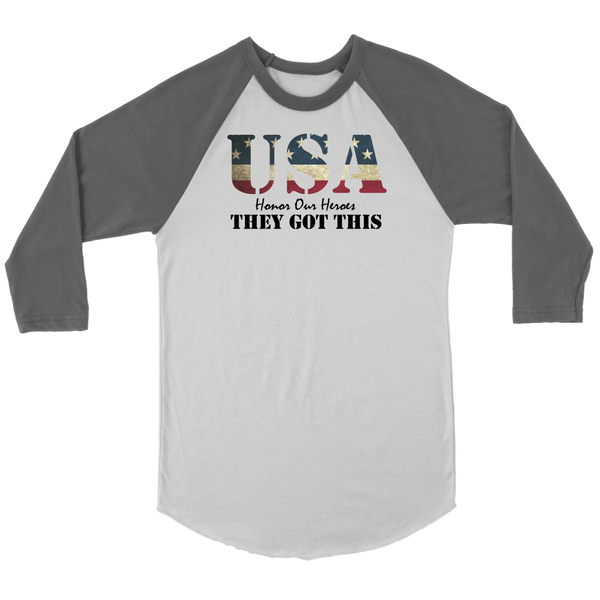 UNISEX 3/4 Raglan Shirt, USA, They Got This